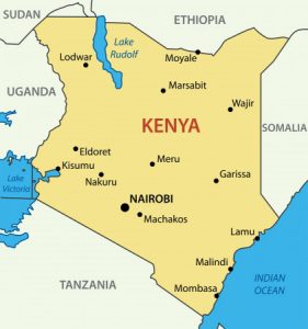 Übersichtliche Karte von Kenia mit Städten