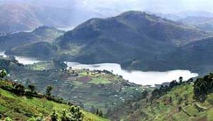 Schöne Berglandschaft: die Virunga-Berge in Uganda