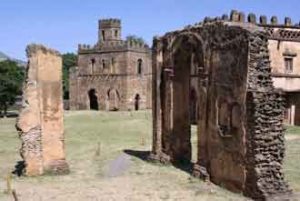 Sehenswürdigkeit: Die Ruine der Gondar in Äthiopien