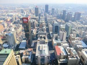 Blick auf die Metropole Johannesburg