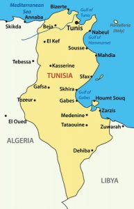 Tunesien: Karte des nordafrikanischen Staates Tunesien